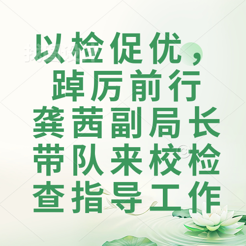 以檢促優(yōu)，踔厲前行 | 龔茜副局長(zhǎng)帶隊(duì)來校檢查指導(dǎo)工作